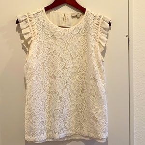 Loft Medium White nylon / cotton sleeveless blouse